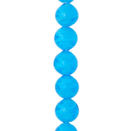 12 Pack: Aqua Glass Round Beads, 14mm by Bead Landing&#x2122;
